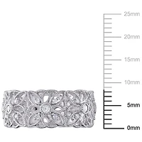 Bague florale rétro Miabella avec diamants 1/3 CT poids total en argent sterling