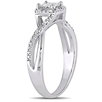 Miabella 1/4 Carat T.W. Diamond Sterling Silver Infinity HALO Engagement Ring