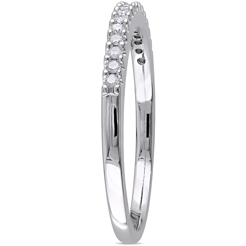 Miabella 1/7 Carat T.W. Diamond Sterling Silver Semi-Eternity Anniversary Ring