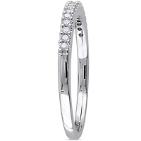 Miabella 1/7 Carat T.W. Diamond Sterling Silver Semi-Eternity Anniversary Ring