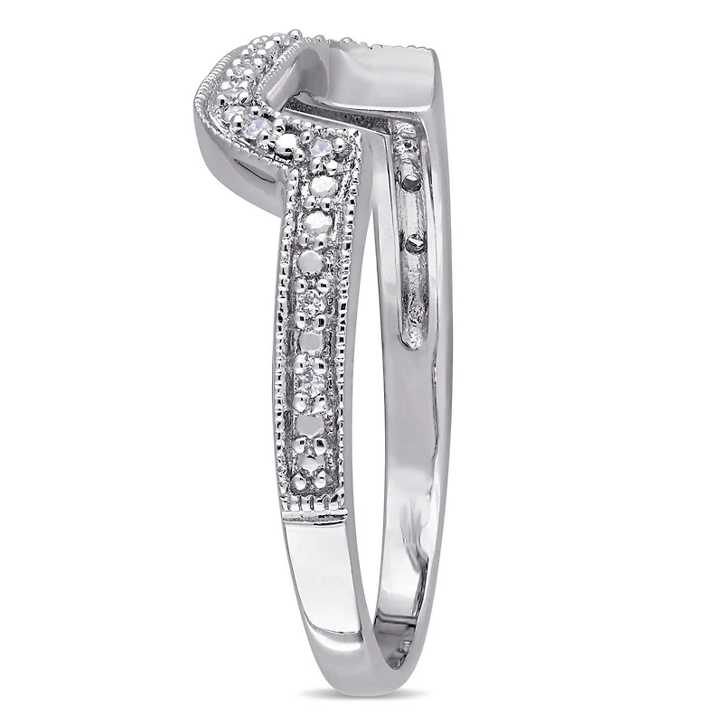 Miabella Diamond-Accent Sterling Silver Curved Anniversary Band