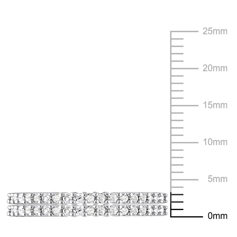Ensemble 2 pièces de bagues d'anniversaires Miabella avec diamants 1/3 CT poids total en argent sterling