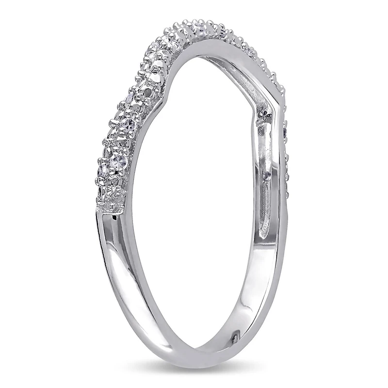 Miabella Diamond-Accent Sterling Silver Curve Anniversary Band
