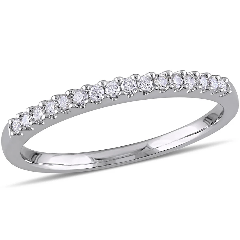Miabella 1/7 Carat T.W. Diamond Sterling Silver Semi-Eternity Anniversary Ring
