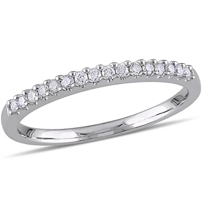 Miabella 1/7 Carat T.W. Diamond Sterling Silver Semi-Eternity Anniversary Ring