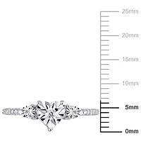 Miabella 1/7 Carat T.W. Diamond Sterling Silver Three-Stone Heart Ring