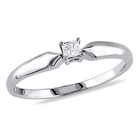 Miabella 1/10 Carat T.W. Princess-Cut Diamond Sterling Silver Solitaire Ring