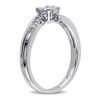 Bague de fiançailles florale Miabella avec diamants 1/5 CT poids total en or blanc 10K
