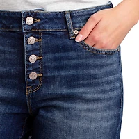 Jordache Women's Button Fly Boyfriend Short