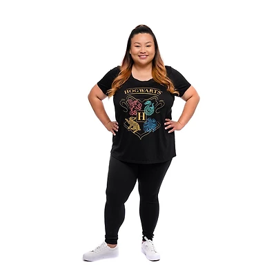 Ladies Plus Harry Potter Quelle Maison de Poudlard T-shirt à manches courtes et col rond