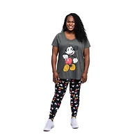 Ladies Plus Disney Mickey Happy Stroll T-shirt à manches courtes et col rond