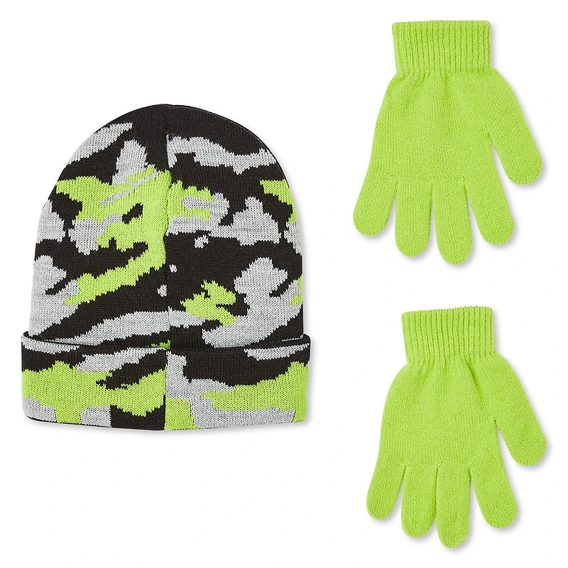 George Boys' Jacquard Hat and Gloves 2-Piece Set