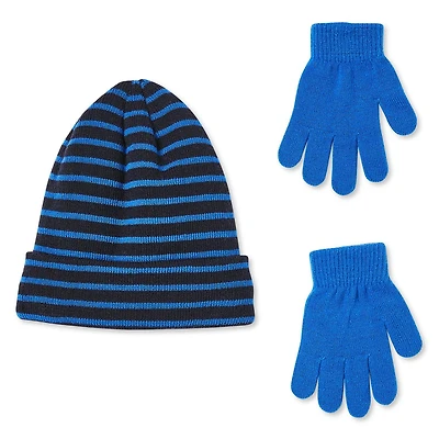 Ensemble 2 pièces avec tuque et gants avec doublure en sherpa George pour garçons