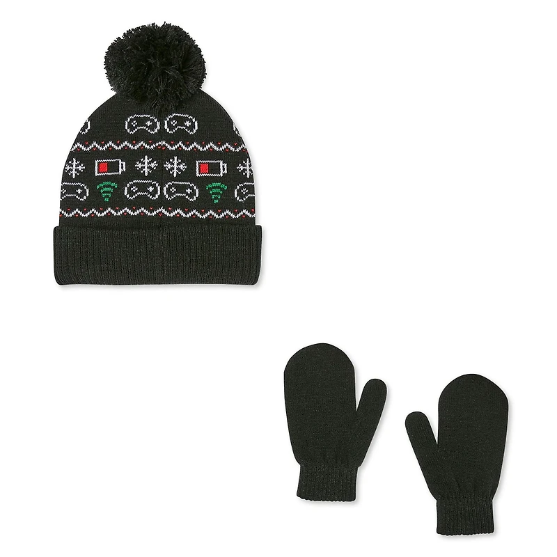 George Toddler Boys' Pompom Hat and Mittens 2-Piece Set