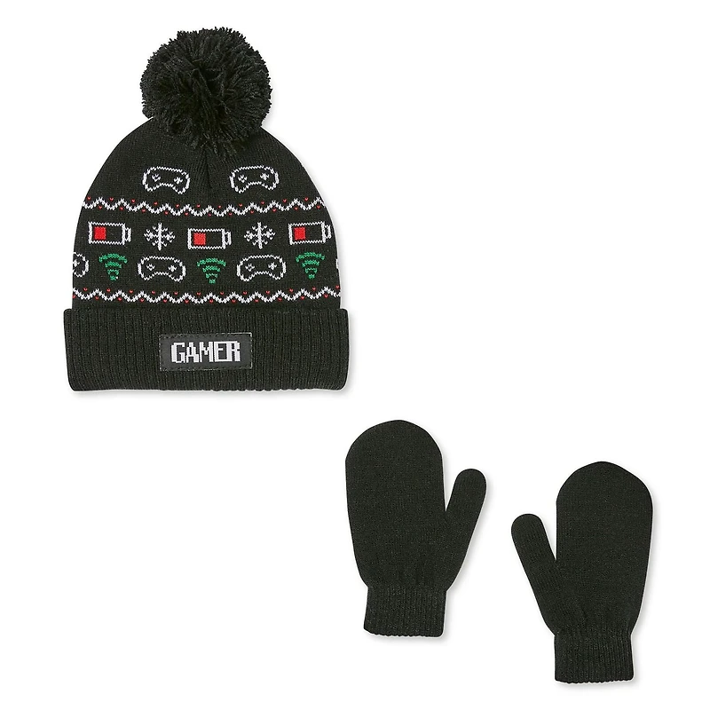 George Toddler Boys' Pompom Hat and Mittens 2-Piece Set