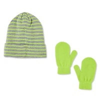 George Toddler Boys' Striped Hat and Mittens 2-Piece Set