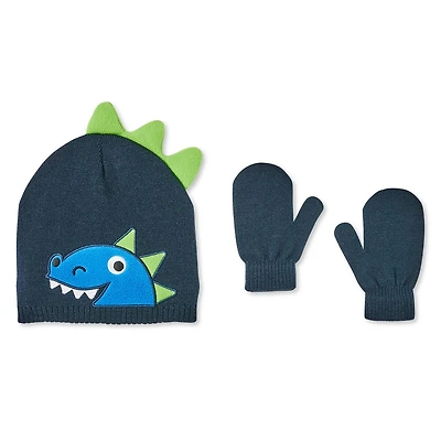 Ensemble 2 pièces avec tuque en tricot et mitaines George pour petits garçons