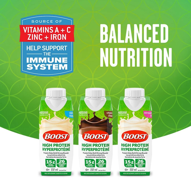 BOOST High Protein Meal Replacement Drink – Strawberry 6 x 237 ml, 6 x 237 ML
