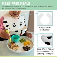 Bavoir en silicone en forme de chien pour bébés et jeunes enfants