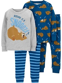 Child of Mine made by Carter's boys' Cotton  4-piece Pyjama - Bears