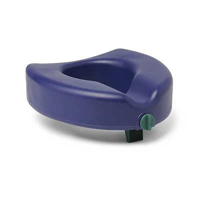 Siège de toilette surélevé verrouillable Medline de 5 po, traité Microban, sans accoudoirs, capacité de poids de 350 lb, bleu