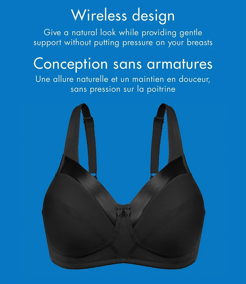 Bestform 9706715 Satin Trim Wireless Cotton Bra with Unlined Cups