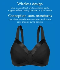 Bestform 9706715 Satin Trim Wireless Cotton Bra with Unlined Cups