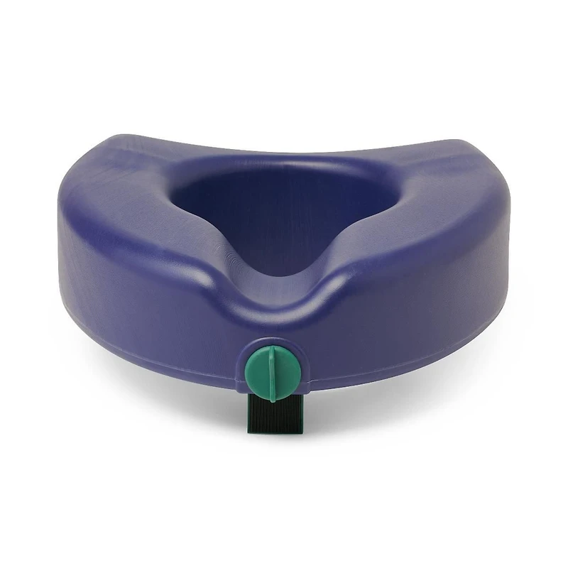 Siège de toilette surélevé verrouillable Medline de 5 po, traité Microban, sans accoudoirs, capacité de poids de 350 lb, bleu