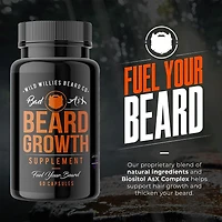 Wild Willies Beard Growth Supplement with Biositol AsX, 60 Capsules, Beard Growth Supplement