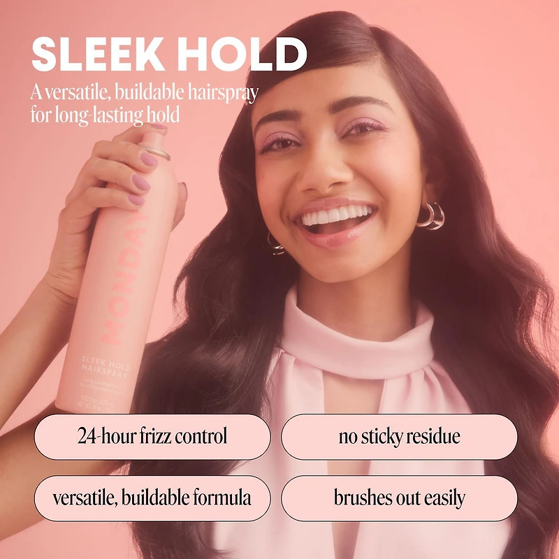 MONDAY Haircare SLEEK HOLD Hairspray for long-lasting finish 329 ml, Hairspray