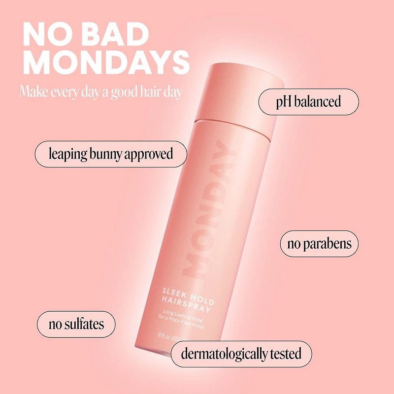 MONDAY Haircare SLEEK HOLD Hairspray for long-lasting finish 329 ml, Hairspray