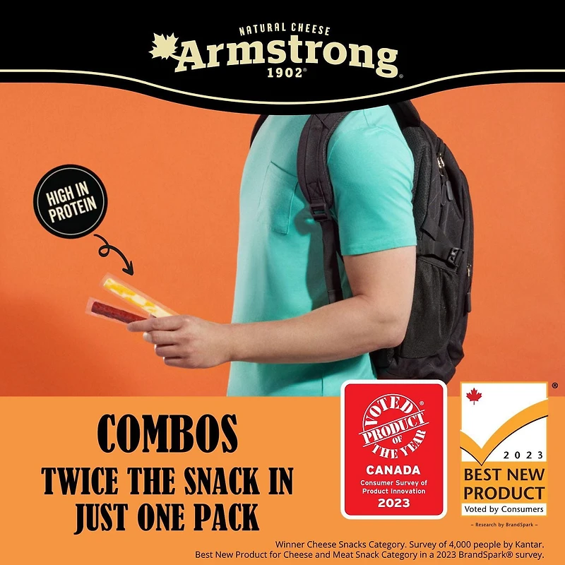 Armstrong Combos bâtonnets marbré et saucisse de jambon naturellement fumé
