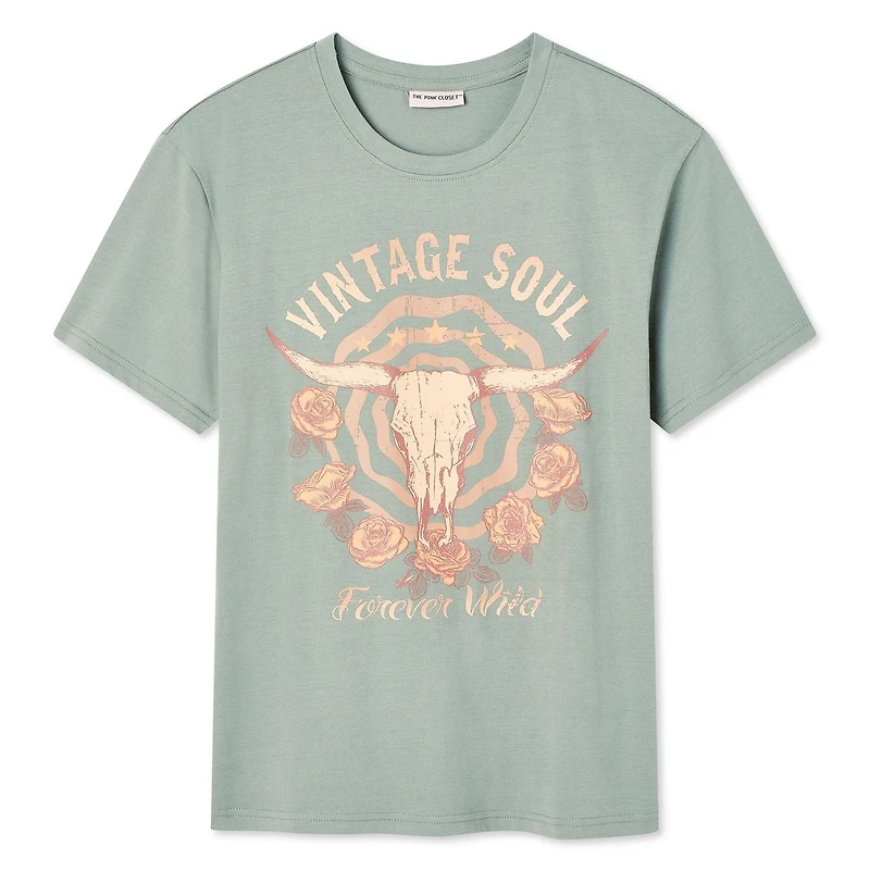 T-shirt à imprimé graphique The Pink Closet pour femmes