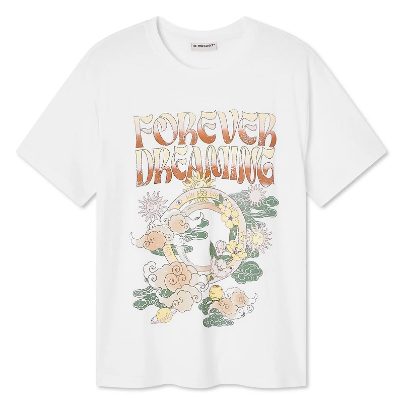 T-shirt à imprimé graphique The Pink Closet pour femmes