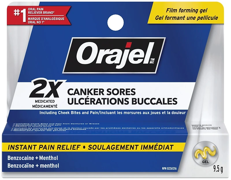 Gel Orajel pour ulcérations buccales 9.5 g
