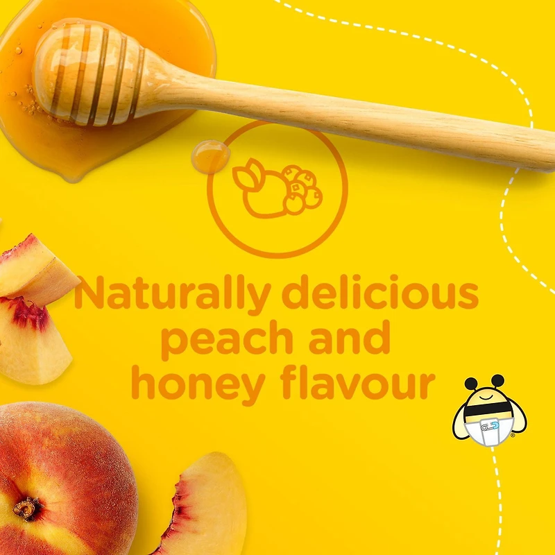 Zarbee's Baby Soothing Cough Syrup, Sore Throat Relief, Naturally Sourced Honey, Dye-Free, Peach & Honey Flavour
