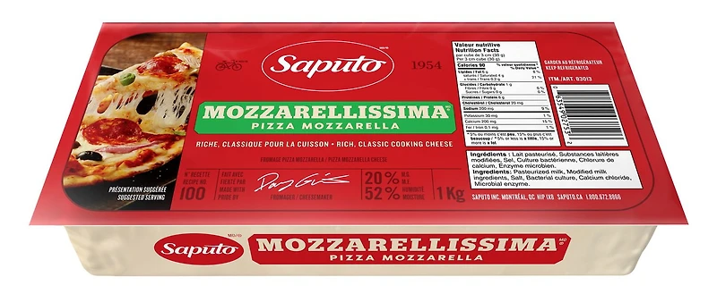 Saputo Mozzarellissima Pizza Mozzarella Cheese