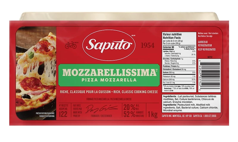 Saputo Fromage Mozzarellissima pizza mozzarella