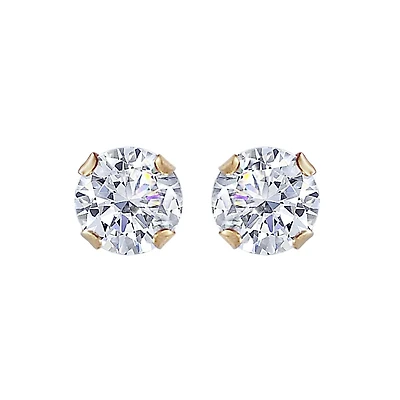 Luxury Design boucles d’oreilles en or jaune 10K avec zircone cubique 5mm