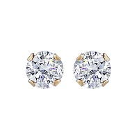 Luxury Design boucles d’oreilles en or jaune 10K avec zircone cubique 5mm