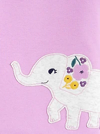 Pyjama 2 pièces pour fille en molleton de Child of Mine made by Carter’s - l'éléphant