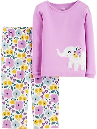Child of Mine made by Carter's Girls' 2-piece Fleece Pajama - Elephant