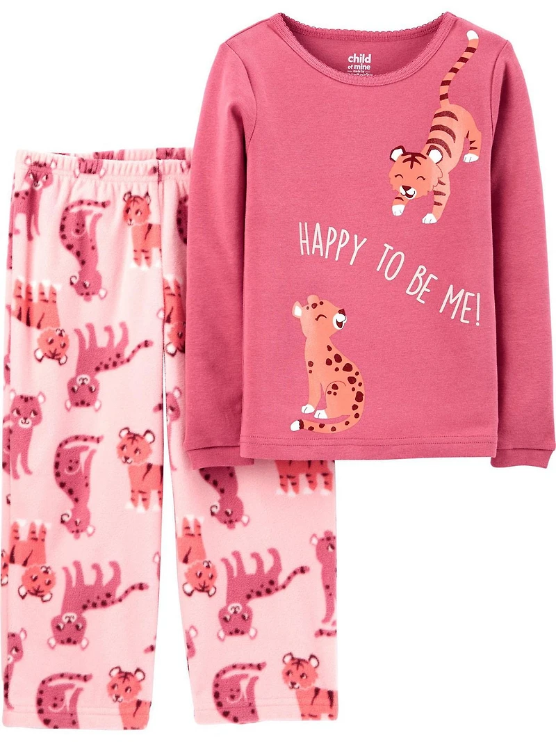 Child of Mine made by Carter's Toddler Girls' 2-piece Fleece Pajama - Tiger
