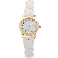 Montre  pour femme avec tresse bracelet blanc Montre tendance pour femmes