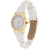 Montre  pour femme avec tresse bracelet blanc Montre tendance pour femmes
