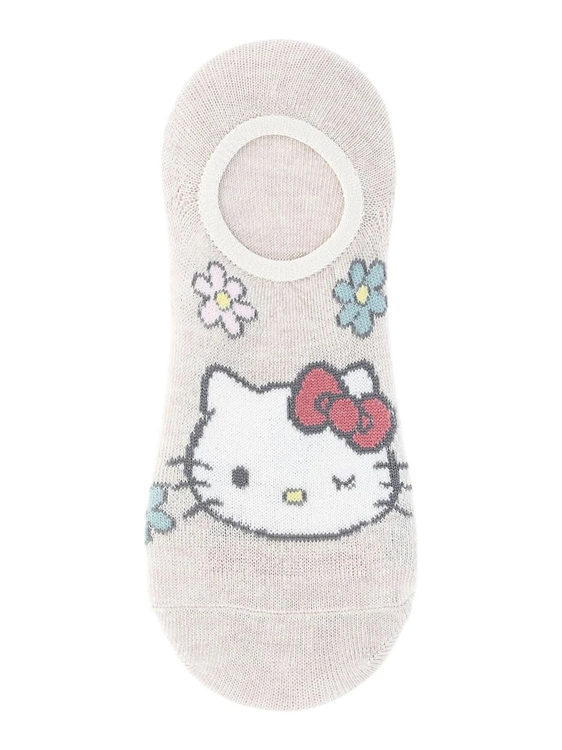 Hello Kitty Women's Beige Scoop Liner Socks, 3-Pack, Size 4-10