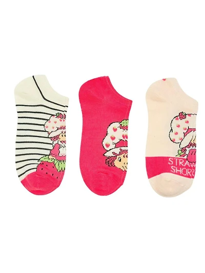 Strawberry Shortcake Women's No-Show Socks, 3-Pack, Size 4-10, Lightweight Women's No-Show Socks