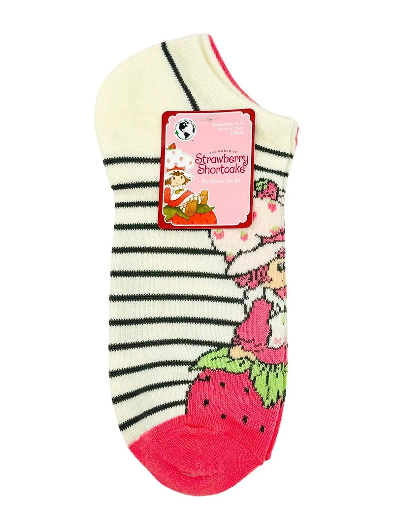 Chaussettes invisibles Strawberry Shortcake pour femmes, paquet de 3, tailles 4-10 Chaussettes invisibles légères pour femmes