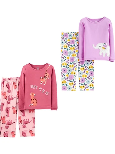 Child of Mine made by Carter's Girls' 4-piece Fleece Pajama - Kitty