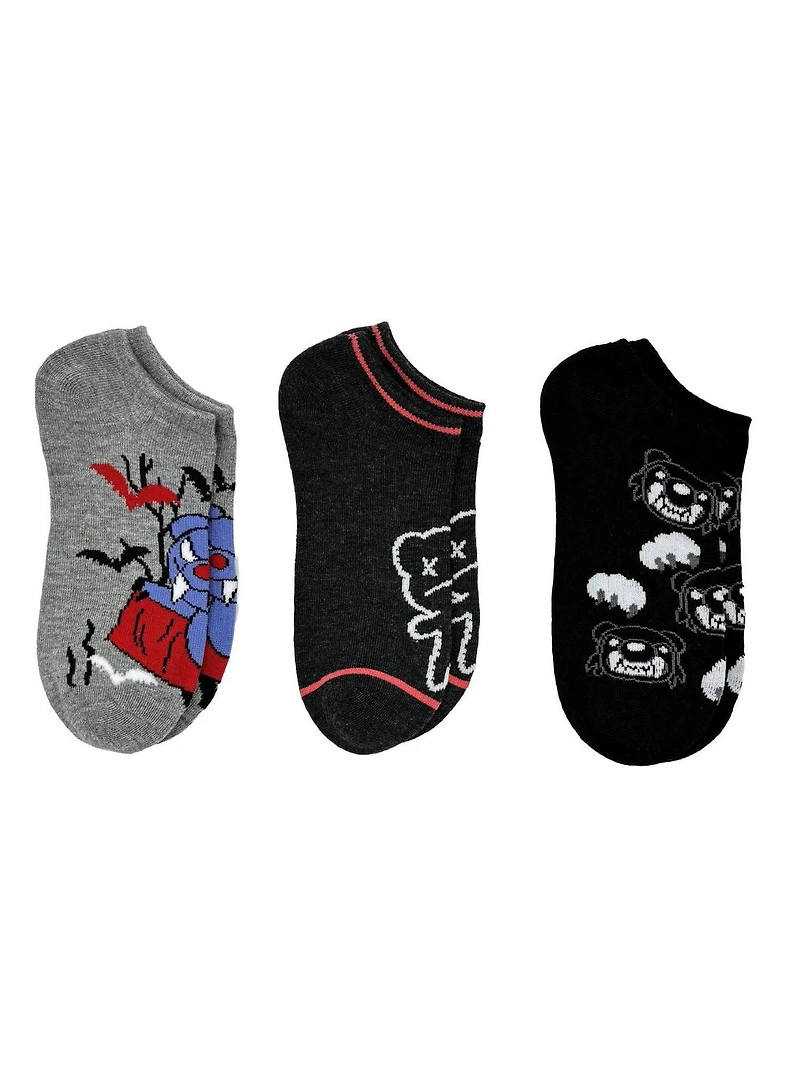 Chaussettes invisibles Deddy Bears pour femmes, paquet de 3, tailles 4-10